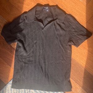 Abercrombie & Fitch Black Textured Polo